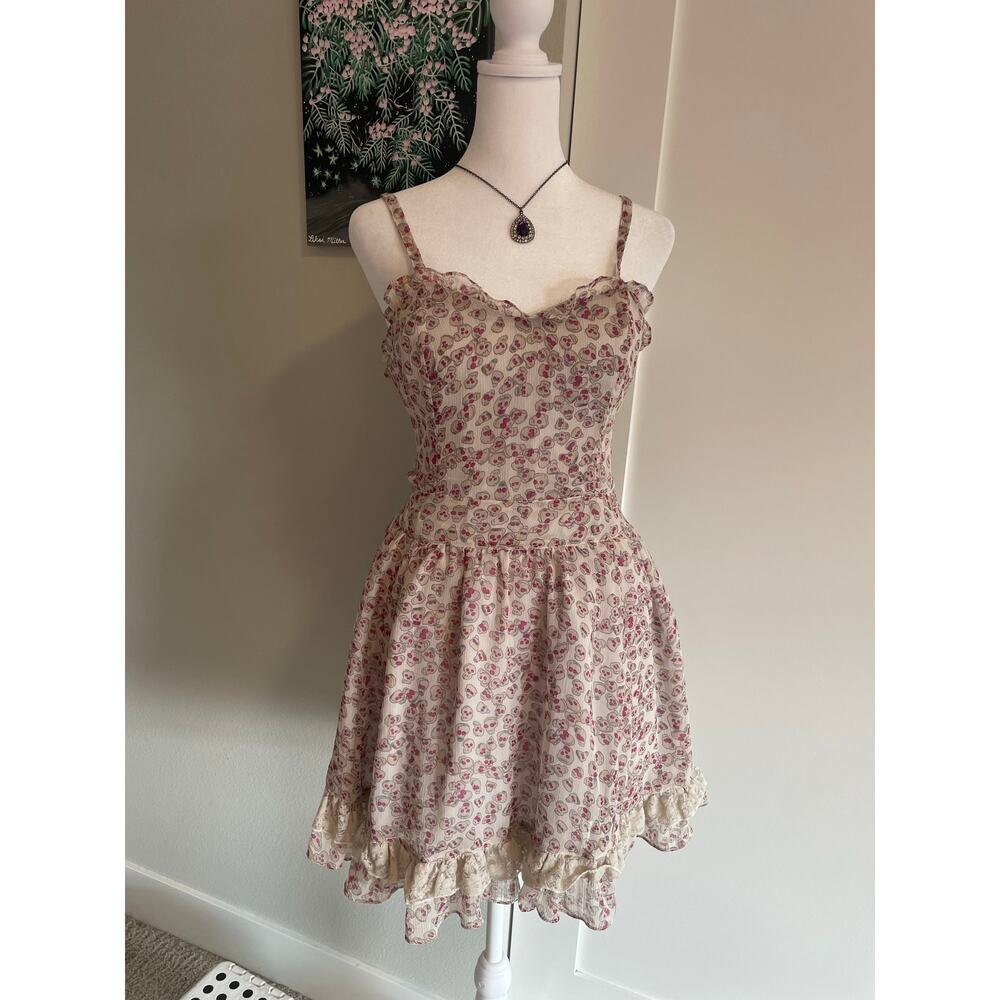 vintage Tripp skull lace ruffle trim dress - Picture 2 of 6